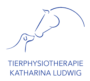 Logo Tierphysiotherapie Katharina Ludwig mit Pferd- und Hundekopf und Schriftzug